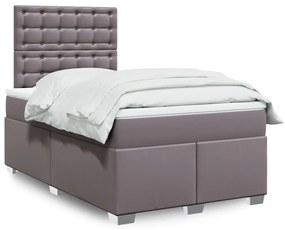 Giroletto A Molle Con Materasso Grigio 120x200 Cm İn Similpelle /