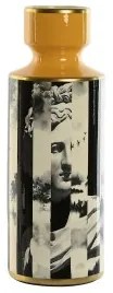 Vaso Home ESPRIT Giallo Nero Dorato Porcellana 14 x 14 x 39,5 cm