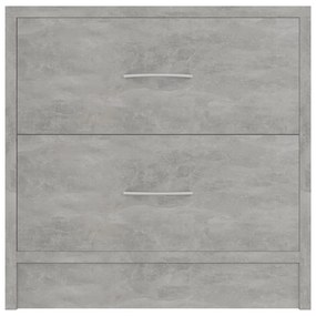 Comodino Grigio Cemento 40x30x40 cm in Legno Multistrato