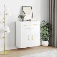 Credenza 69,5x34x90 cm in Legno Multistrato Bianco Lucidocod mxl 103885