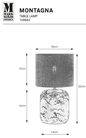 Markslöjd 108683 - Lampada da tavolo MONTAGNA 1xE14/40W/230V 32 cm beige/nero