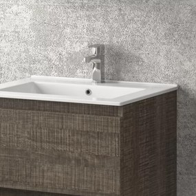 Mobile bagno sospeso 60 cm con lavabo integrato e 2 cassetti TOD-60L - KAMALU