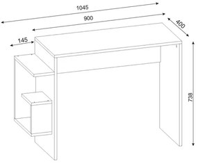 Tavolo da lavoro ALASKA 73,8x104,5 cm bianco