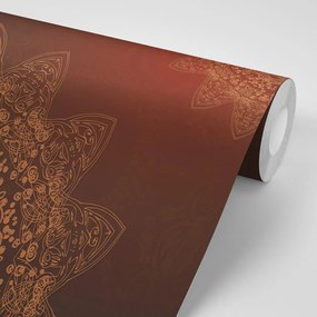 Carta da parati – Elementi moderni di Mandala in tonalità marroni