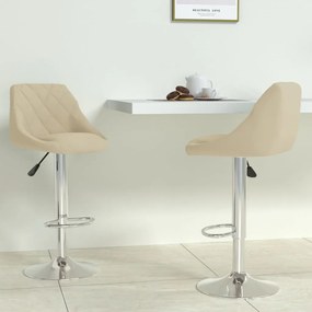 Sgabelli Da Bar 2 Pz Crema İn Velluto /