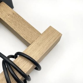 Lampadario a sospensione con cavo LEANDRA 1xE27/15W/230V rovere/nero