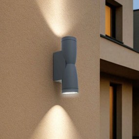 Applique Conica a Clessidra Bidirezionale, IP65 GU10 - Grigia Colore del corpo Grigio