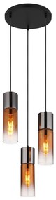 Globo 21000-3HG - Lampadario a sospensione con filo ANNIKA 3xE27/25W/230V nero/rame
