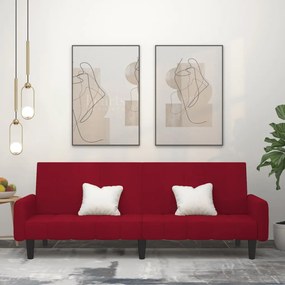 Divano Letto A 2 Posti Rosso Vino İn Velluto /