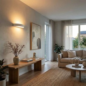 Applique da Parete Curva 2xE14 in Gesso Pitturabile