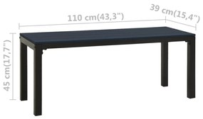 Panchina da Giardino 110 cm Nera in Acciaio e WPC