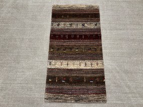 Gabbeh Tappeto 130x70 Grigio (Iran) Annodato A Mano