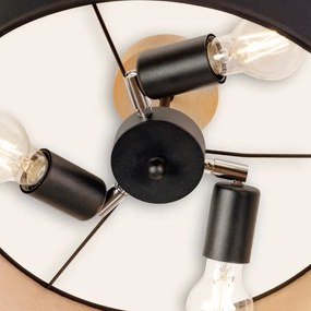 Plafoniera ALBA 3xE27/15W/230V Ø 40 cm nero/marrone