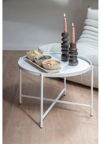 Tavolino da salotto rotondo bianco in metallo ø 50 cm Meseta – Leitmotiv