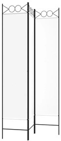 Divisorio a 3 pannelli bianco 120x200 cm in tessuto