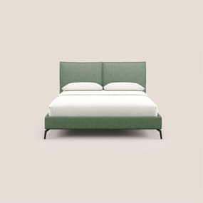 Cloe letto imbottito con piedi in metallo sfoderabile in tessuto fiammato impermeabile T06