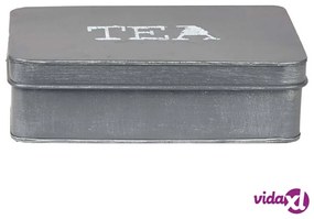 LABEL51 Scatola da Tè 27x19x8 cm Grigio Anticato