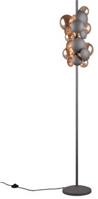 Lampada da terra con paralume in vetro grigio-oro (altezza 155 cm) Bubble - Trio Select