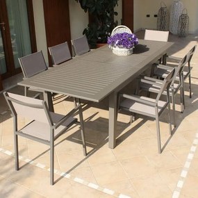ARGENTUM - tavolo da giardino allungabile in alluminio da 220