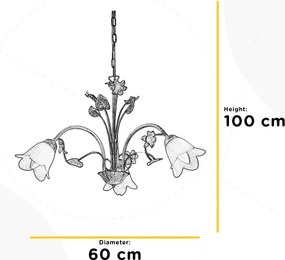 ONLI - Lampadario a sospensione con catena BOTTON DORO 3xE14/6W/230V
