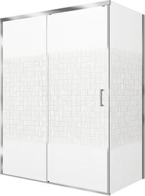Porta doccia L 87-88 cm x H 200 cm per nicchia in vetro serigrafato SP. 6 mm, profilo lucido cromo, serie Jazz