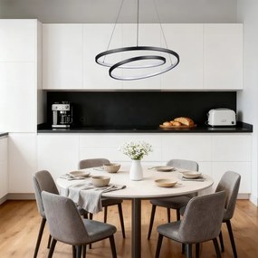 Brilagi-LED Lampada a sospensione dimmerabile con cavo TWISTER LED/48W/230V Ø 50 cm nero + telecomando