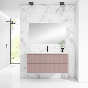 Mobile sottolavabo e lavabo Ares corallo L 120 cm