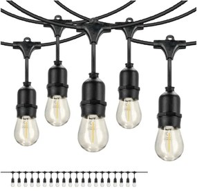 Catena decorativa da esterno LED BAJA ST64 20xE27/1W/230V 10,9m IP44 bianco caldo