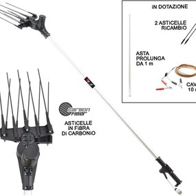 Abbacchiatore olive a batteria estensibile Scuotiolive a batteria L 300 cm, batteria non inclusa