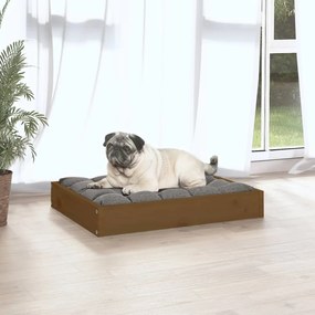 Cuccia per cani miele 61,5x49x9 cm in legno massello di pino