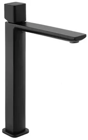 Miscelatore lavabo alto in ottone nero opaco con piletta inclusa Lotus