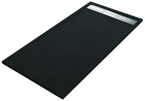 Piatto doccia SENSEA in resina Neo Metal Grid L 90 x L 160 x H 3.5 cm nero opaco effetto pietra