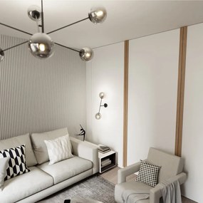 Applique da Parete in Acciaio e Vetro LINEAR K2 Nero 2xE14