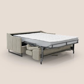 Loto divano letto salvaspazio materasso H18 cm con piedi alti in morbido tessuto impermeabile T14 tortora
