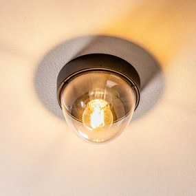 Nowodvorski Lighting Plafoniera Nook con paralume trasparente, nero