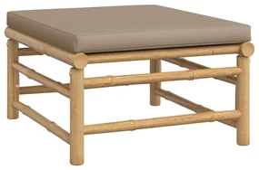 Set salotto da giardino 3pz con cuscini tortora bambù
