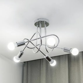 Lampadario a montaggio superficiale OXFORD 5xE27/15W/230V cromo lucido