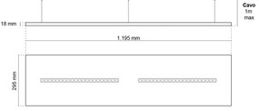 Pannello LED Sospeso 120x30 28W/36W/42W CCT CRI92 con driver Philips Colore Bianco Variabile CCT, Potenza 28W