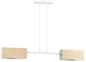 Lampadario Minimal Sarutahiko Acciaio Bianco 2 Luci E27 Ip20