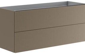 Mobile da bagno sospeso sotto lavabo L 119.5 x H 50 x P 45.5 cm marrone opaco, 2 cassetti Opera