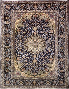 Najafabad Tappeto 400 x 300 Blu (Iran) Annodato A Mano