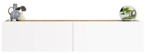 Mobile Tv Sospeso 140x32x30 Effetto Legno Rovere E Bianco Future