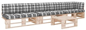 Set divani in pallet con cuscini 4 pz in pino impregnato
