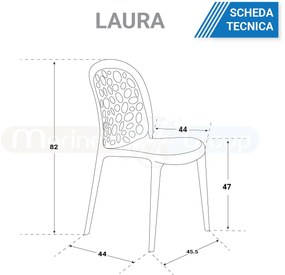 Sedia in polipropilene grigia LAURA (4 pz)
