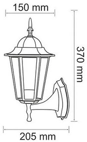 Applique da esterno 1xE27/20W/230V IP43 patina