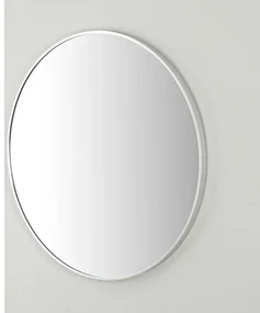 Specchio bagno 80 cm con cornice argento e installazione a parete