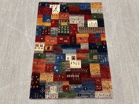 Loribaft Tappeto 90 x 120 Rosso (Iran) Annodato A Mano