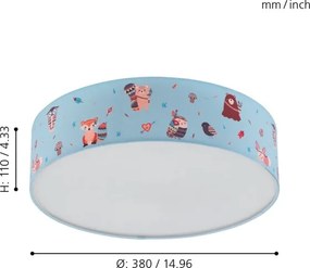 Eglo 97575 - Plafoniera per bambini RUFFO 2xE27/40W/230V