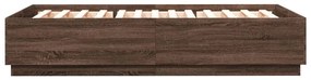 Giroletto luci led rovere marrone 140x200 cm legno multistrato