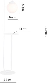 Piantana Minimal Arawn Acciaio Bianco 1 Luce E14 Ip20